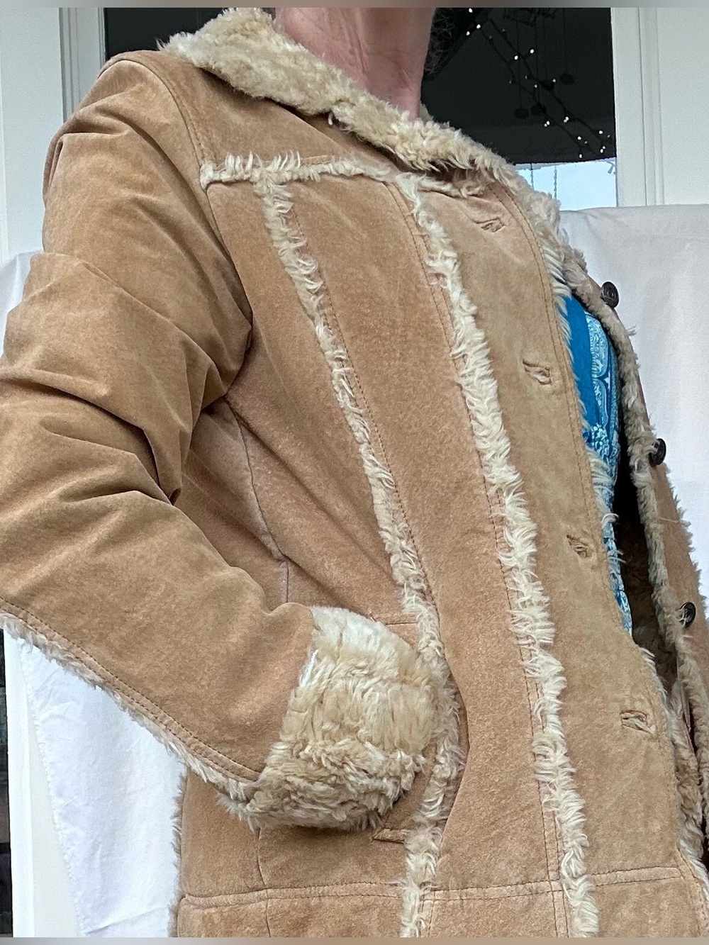 Wilson’s Leather Maxima Faux Suede Faux Shearling Jacket |Small | Camel Tan